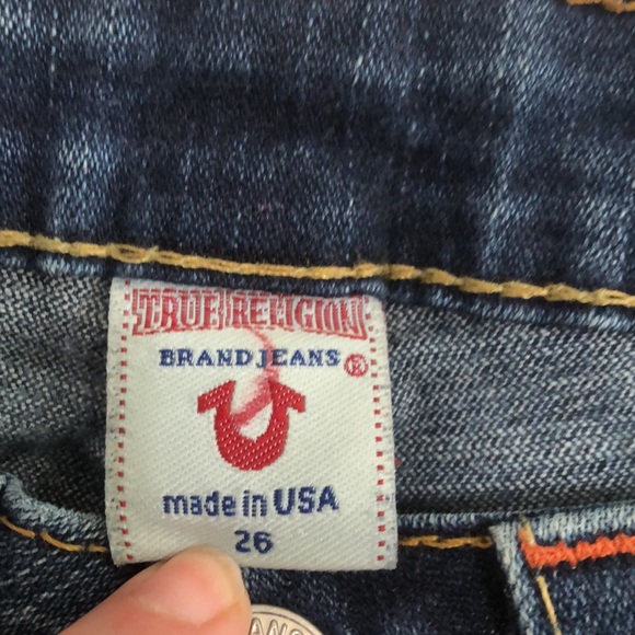 True Religion Distressed Flair Leg Jeans Women’s Size 26 - Picture 4 of 10